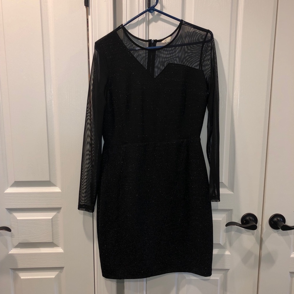 Black Sparkly Mesh Dress